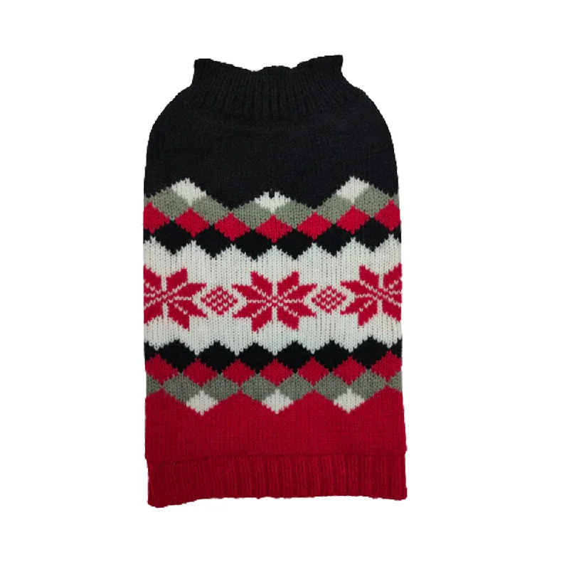 Petstop Dog Christmas Jumper - Snowflake Black