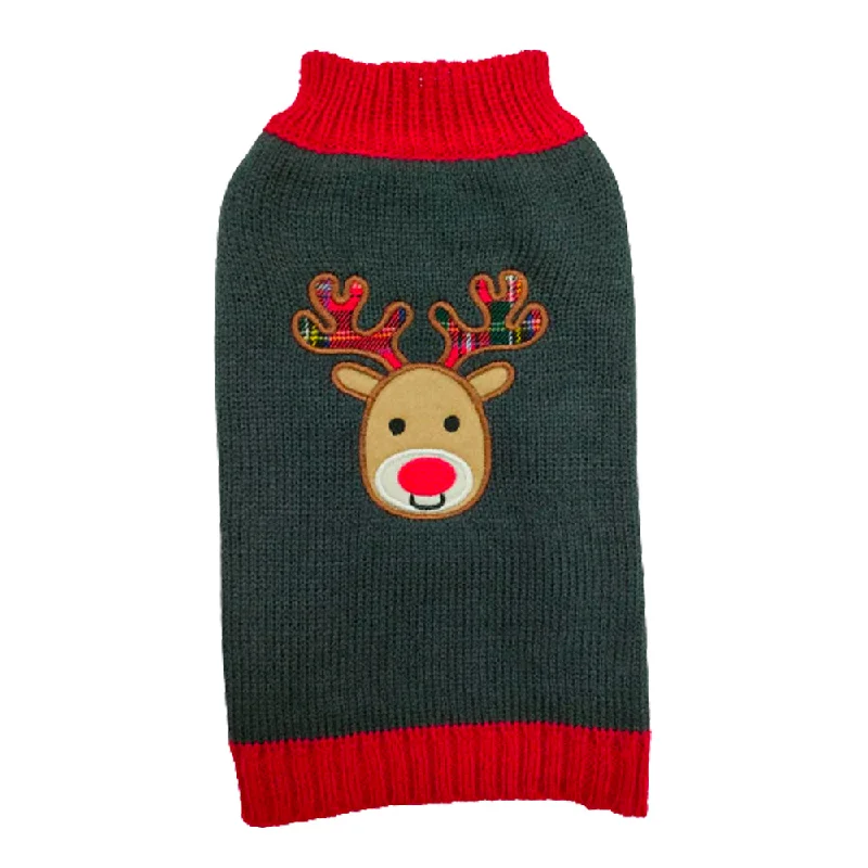 Petstop Dog Christmas Jumper - Reindeer Grey