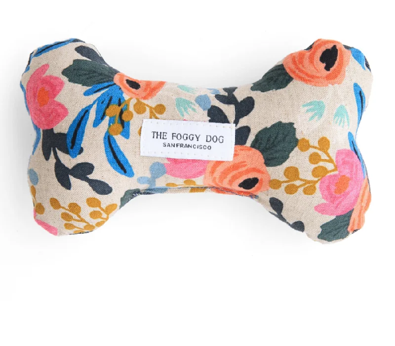 THE FOGGY DOG | Rifle Paper Co. Boho Birds Rosa Dog Toy (White Floral)